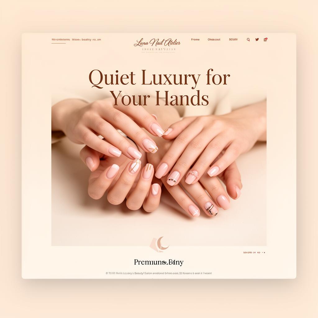 Luna Nail Atelier website mockup