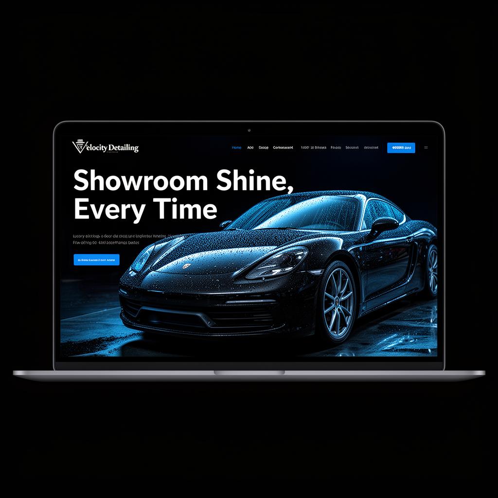 Velocity Detailing website mockup